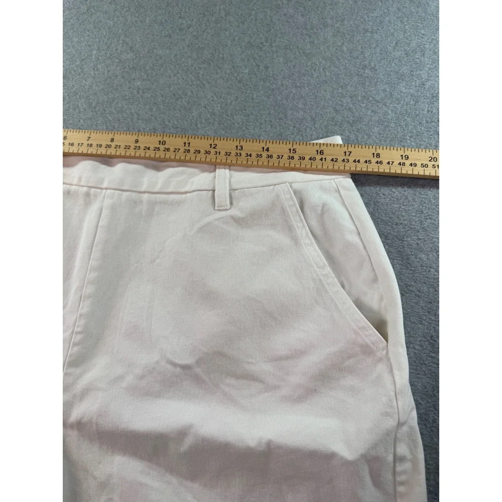 Boston Proper Twill Pull-On Five-Inch Short 16 White Pockets Stretch Casual